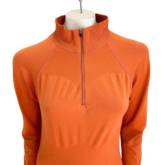 PATAGONIA Midweight Zip Neck Capilene Base Layer Top in Pumpkin Orange SZ L - Picture 2 of 9